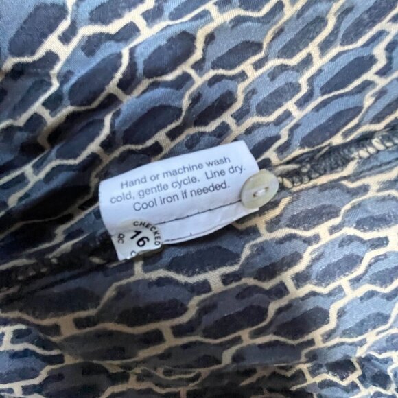 Rock Flower Paper Womens Geometric Print Tunic Shirt Dress Medium Blue Rayon - Picture 5 of 9